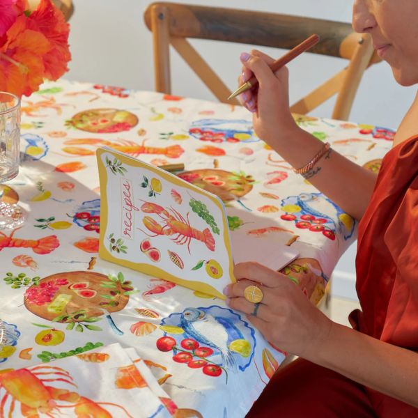 Annabel Trends Linen Tablecloth Seafood Multi Medium | Allium Interiors