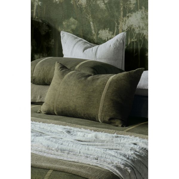 Bianca Lorenne Ruscello Deep Moss Standard Pillowcase Pair | Allium Interiors