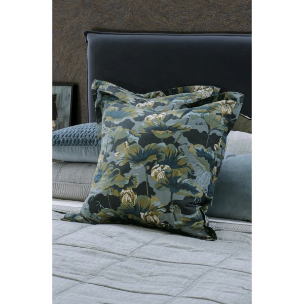 Bianca Lorenne Waterlily Ocean Euro Pillowcase Pair | Allium Interiors