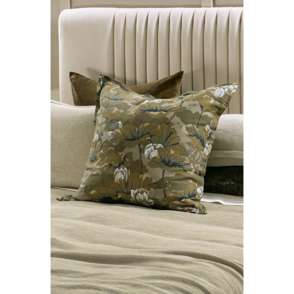 Bianca Lorenne Waterlily Olive Euro Pillowcase Pair | Allium Interiors