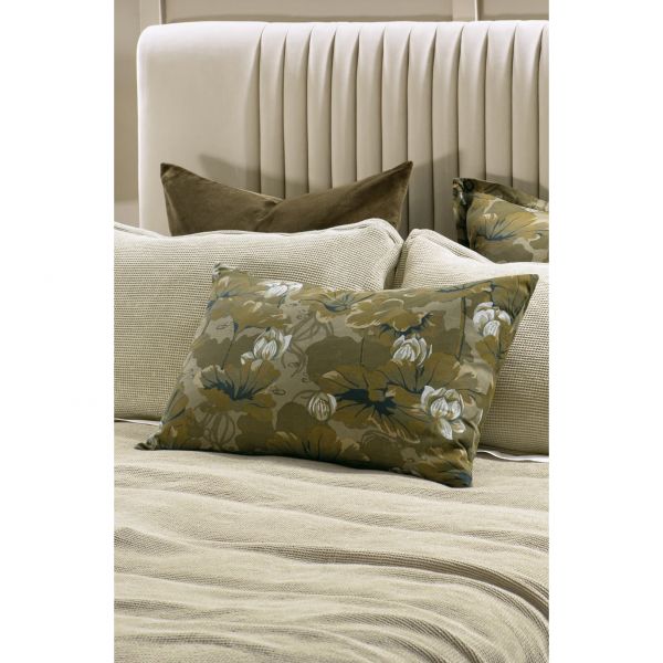 Bianca Lorenne Waterlily Olive Standard Pillowcase Pair | Allium Interiors