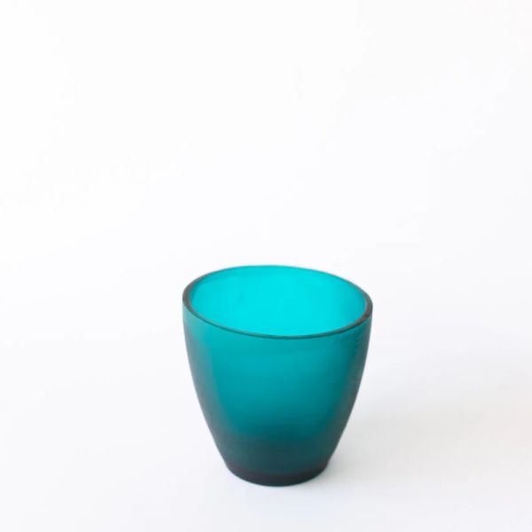 Brian Tunks Frosted Glass Votive Turquoise | Allium Interiors