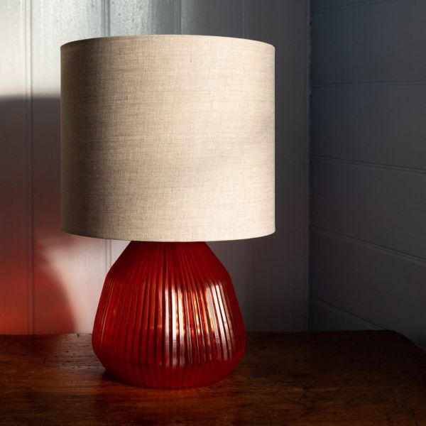 Brian Tunks Cut Glass Lampbase & Shade Small Blood Orange | Allium Interiors