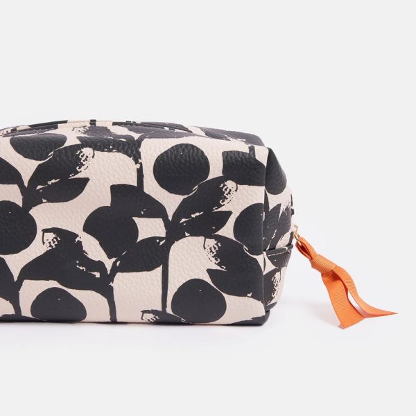 Caroline Gardner Cube Cosmetic Bag Mono Blooms | Allium Interiors