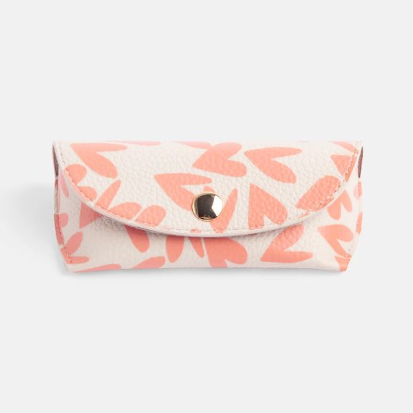 Caroline Gardner Glasses Case Coral Hearts | Allium Interiors