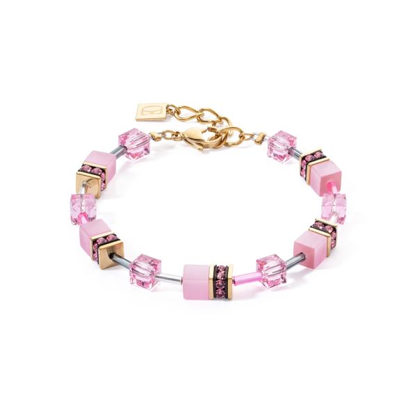 COEUR de LION Bracelet Geocube Iconic Mono Gold & Pink | Allium Interiors