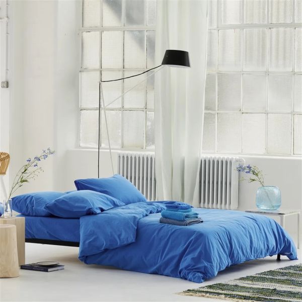 Designers Guild Loweswater Organic Cobalt Duvet Set | Allium Interiors