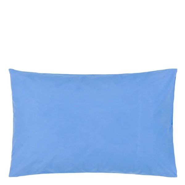 Designers Guild Loweswater Cobalt Organic Standard Pillowcase Pair | Allium Interiors