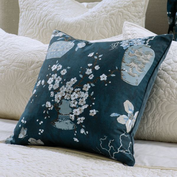 Bianca Lorenne Ikebana Teal Cushion | Allium Interiors