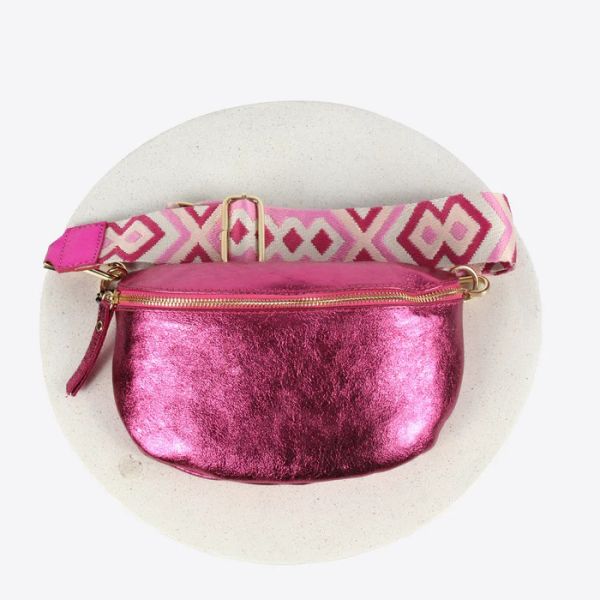 Lauren Vidal Lolita Waist Bag Metallic Fuchsia | Allium Interiors