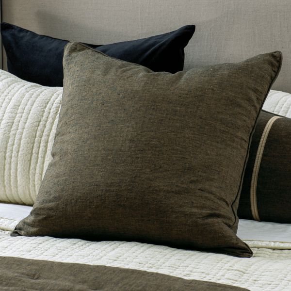 Bianca Lorenne Luchesi Bronze Euro Pillowcase Pair | Allium Interiors