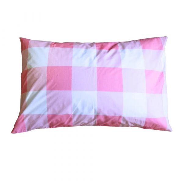 Patersonrose Blossom Pink Gingham Pillowcase Pair | Allium Interiors