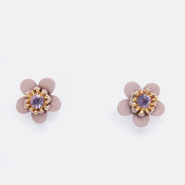 Stella+Gemma Earring Daisy with Stone Pink | Allium Interiors