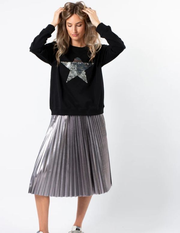 Stella+Gemma Sweater Black With Sequin Star | Allium Interiors