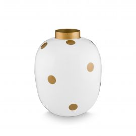 Pip Studio Vase Metal Dots White Gold 32cm