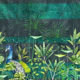 Designers Guild Wallpaper Arjuna Leaf With Peacock Viridian