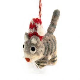 Vevoke Christmas Decoration NZ Wool Cat Claire