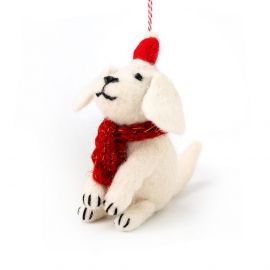 Vevoke Christmas Decoration NZ Wool Dog Snowy