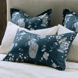 Bianca Lorenne Ikebana Teal Pillowcase Pair