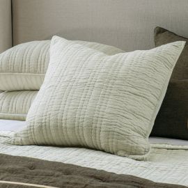 Bianca Lorenne Ricamo Oatmeal Euro PIllowsham Pair