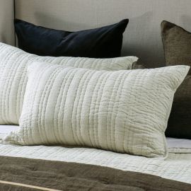 Bianca Lorenne Ricamo Oatmeal Pillowsham Pair