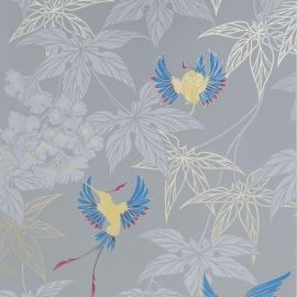 Osborne & Little Wallpaper Grove Garden Yellow with Cameo Blue