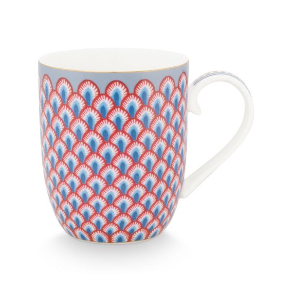 Pip Studio Flower Festival Mug Small Red/Light Blue | Allium Interiors