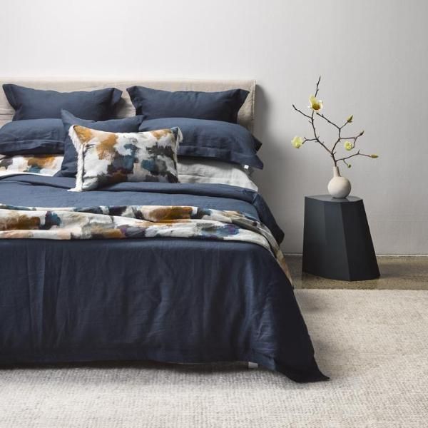 Thread Design Navy Linen Duvet | Allium Interiors