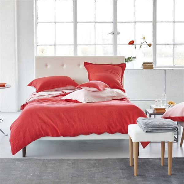 Designers Guild Biella Coral & Blush Duvet | Allium Interiors