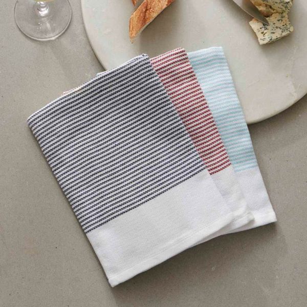 Baksana Thirsty Tea Towel Set/3 Midnight Fire Water | Allium Interiors