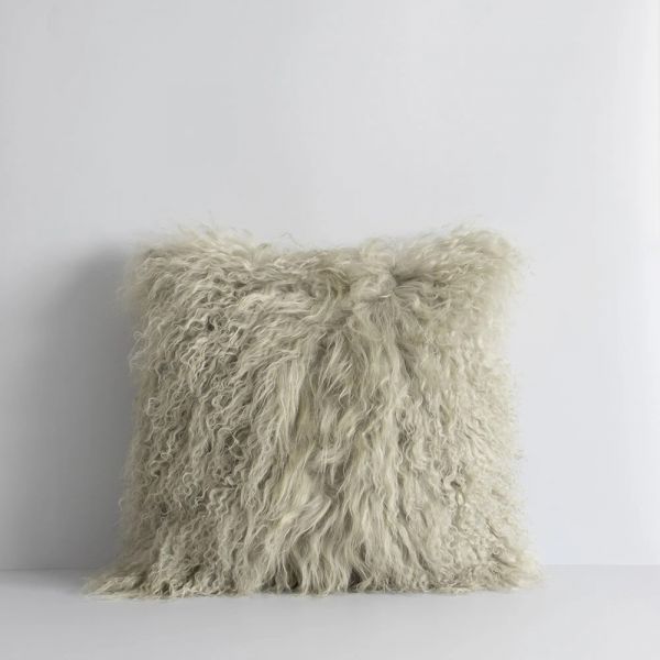 Baya Cushion Meru Tibetan Lamb Oatmeal | Allium Interiors