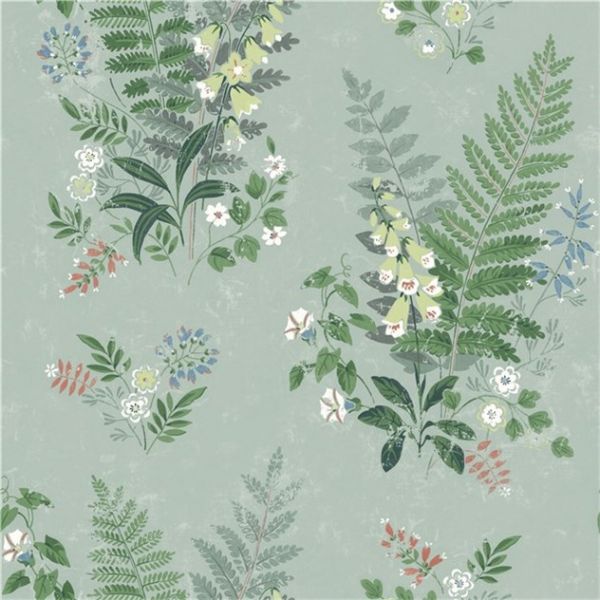 Borastapeter Wallpaper Foxglove Green | Allium Interiors