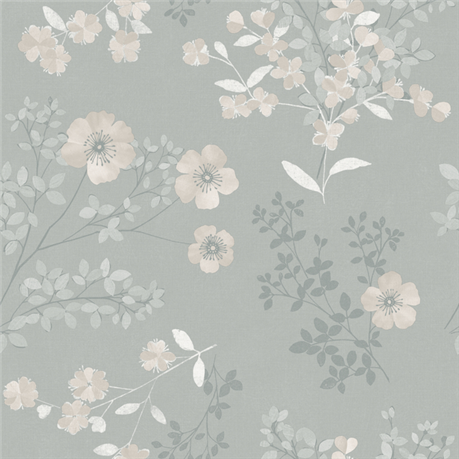 Borastapeter Wallpaper Prairie Rose Grey | Allium Interiors