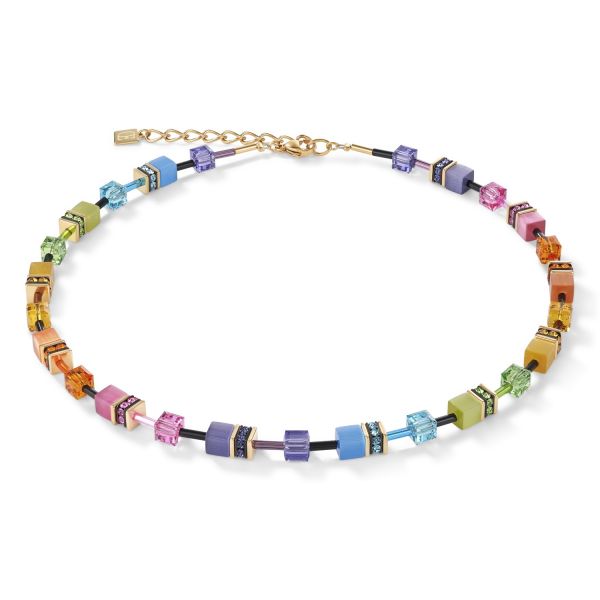 COEUR de LION Necklace Geocube Multicolour Rainbow Gold | Allium Interiors