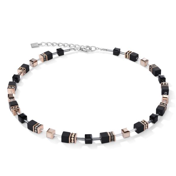 COEUR de LION NECKLACE Geocube Onyx Black & Rose Gold | Allium Interiors