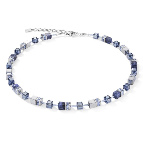 COEUR de LION Necklace Geocube Sodalite & Haematite Blue | Allium Interiors