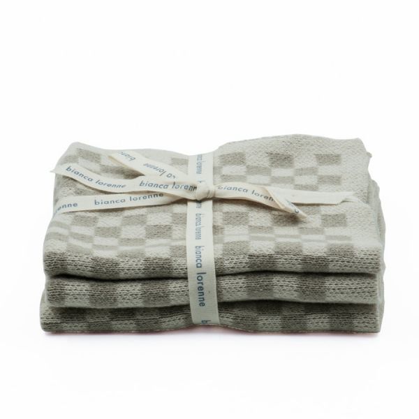 Bianca Lorenne Washcloths Chekka Taupe | Allium Interiors