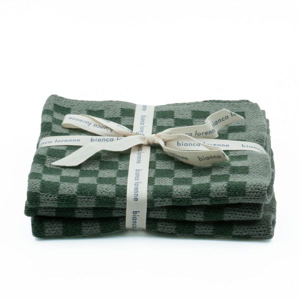 Bianca Lorenne Washcloths Chekka Sage | Allium Interiors