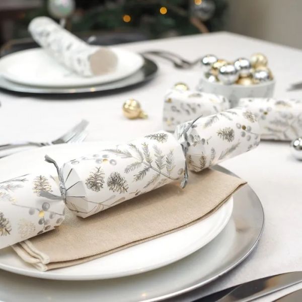 Paperie Christmas Cracker Deluxe Silver Botanical | Allium Interiors