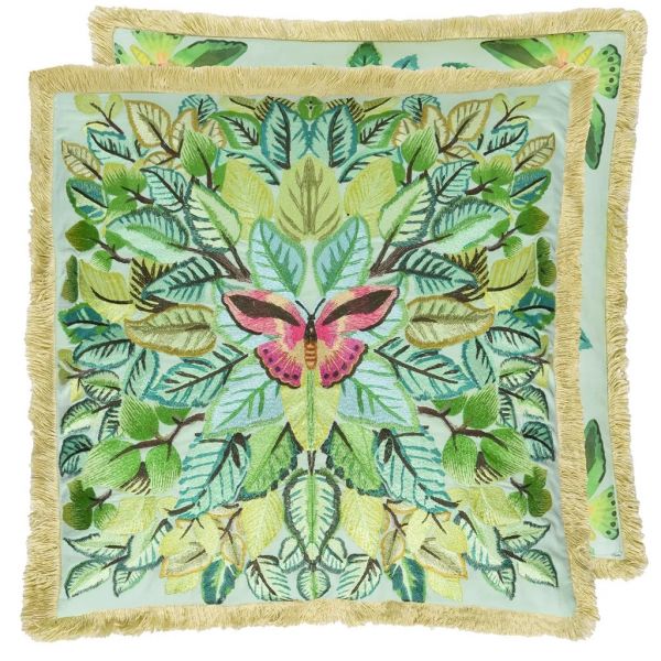 Designers Guild Cushion Celastrina Embroidered Turquoise | Allium Interiors