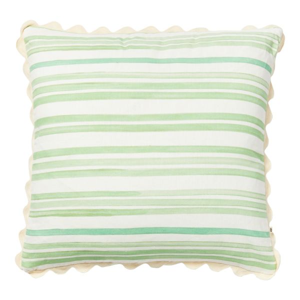 Bonnie And Neil Cushion Stripe Green | Allium Interiors