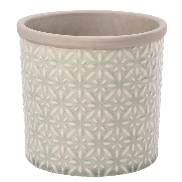 Burgon & Ball Glazed Pot Tuscany Grey Large | Allium Interiors