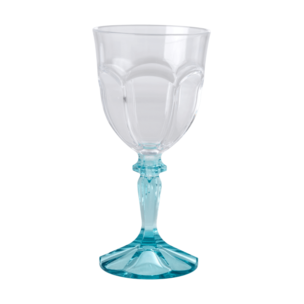 Rice Acrylic Wine Glass Clear/Mint | Allium Interiors