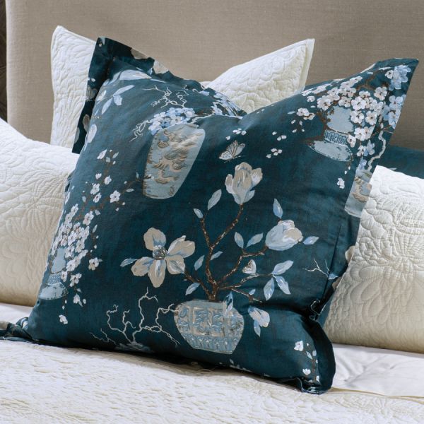 Bianca Lorenne Ikebana Teal Euro Pillowcase Pair | Allium Interiors