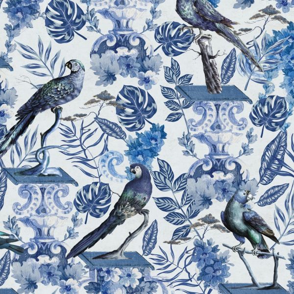 Mind The Gap Wallpaper La Voliere Indigo | Allium Interiors