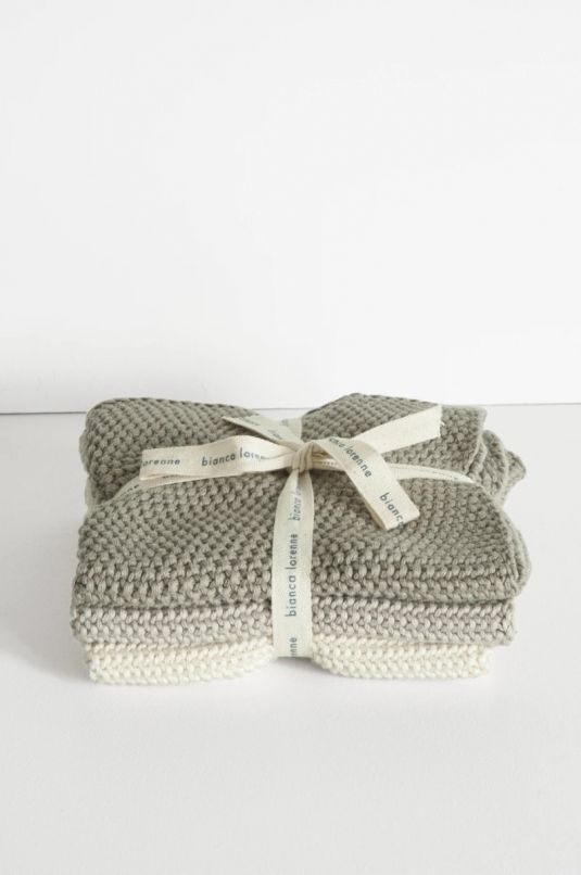 Bianca Lorenne Washcloths Lavette Taupe | Allium Interiors