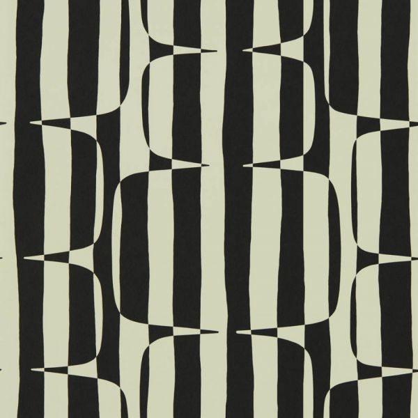 Scion Wallpaper Lohko Stripe Liquorice | Allium Interiors