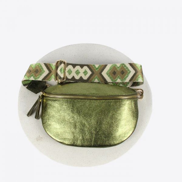 Lauren Vidal Lolita Waist Bag Metallic Mint Green | Allium Interiors