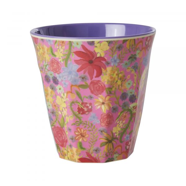 Rice Melamine Cup Two Tone Swedish Flower | Allium Interiors