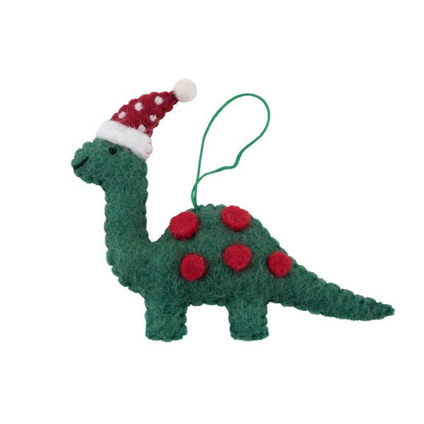 Pashom Christmas Decoration Green Dino with Red Hat | Allium Interiors